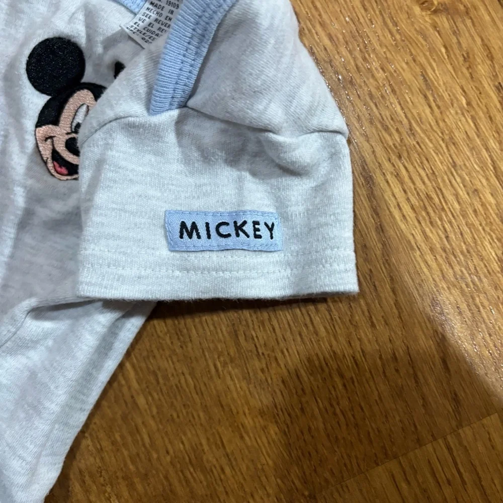 Vintage Disney Mickey Mouse embroidered 0 to 3 month gray and blue